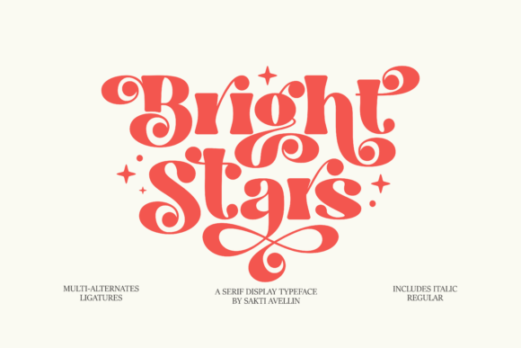 Bright Stars: A Playful Serif Typeface for Editorial Design