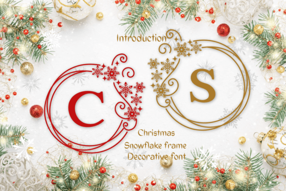 Christmas Snowflake Frame Font for Web Design