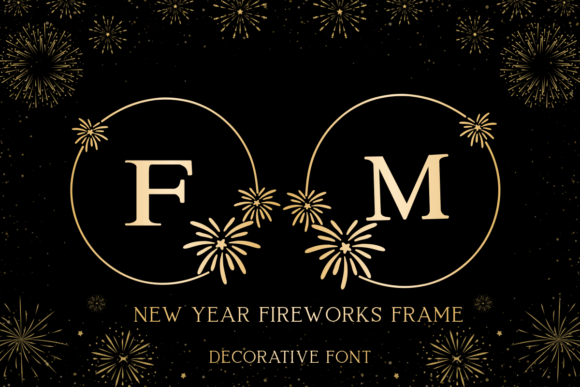 New Year Fireworks Frame: A Festive Display Font