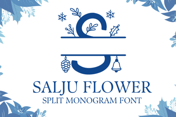 Salju Flower Split Monogram Font for Branding