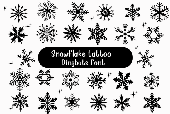 Snowflake Tattoo Font for Crafters