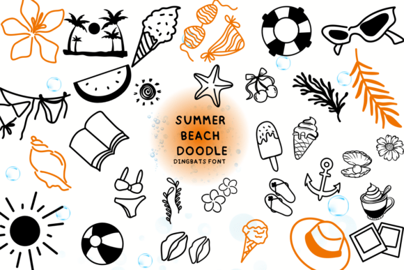 Summer Beach Doodle Font for Web Design